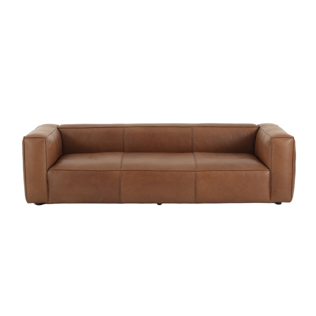 Flamant - BAILEY, Sofa, Leder, Cognac braun, 3-Sitzer 3-Sitzer Sofa Flamant