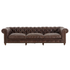 Flamant - EDINBURGH, Sofa, Chesterfield, Leder, dunkelbraun, 4-Sitzer 4-Sitzer Sofa Flamant