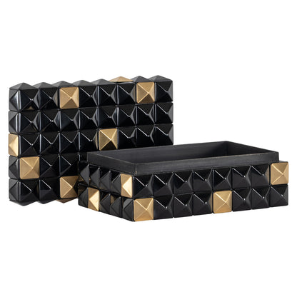 Richmond Interiors Aufbewahrungsbox Velicia black/gold Aufbewahrungsbox Richmond Interiors