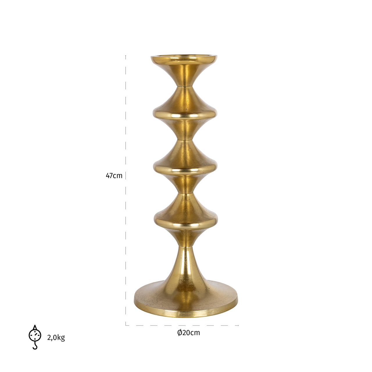 Richmond Interiors Kerzenhalter Ayden gold large Kerzenhalter Richmond Interiors