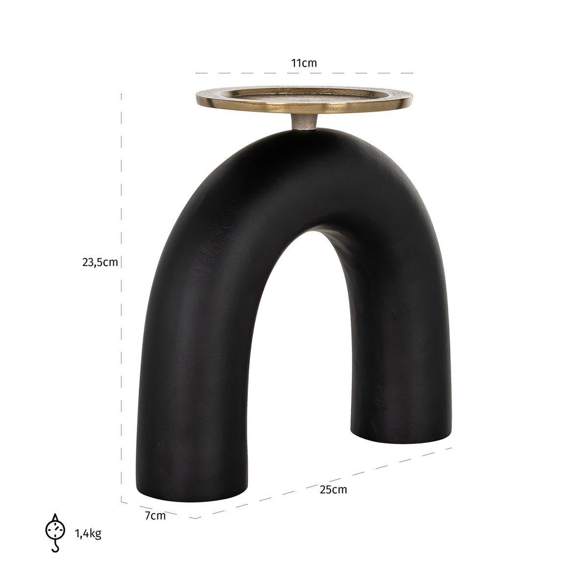 Richmond Interiors Kerzenhalter Livi black/gold large Richmond Interiors