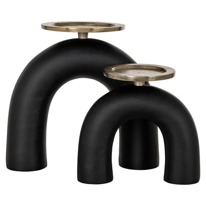 Richmond Interiors Kerzenhalter Livi black/gold large Richmond Interiors