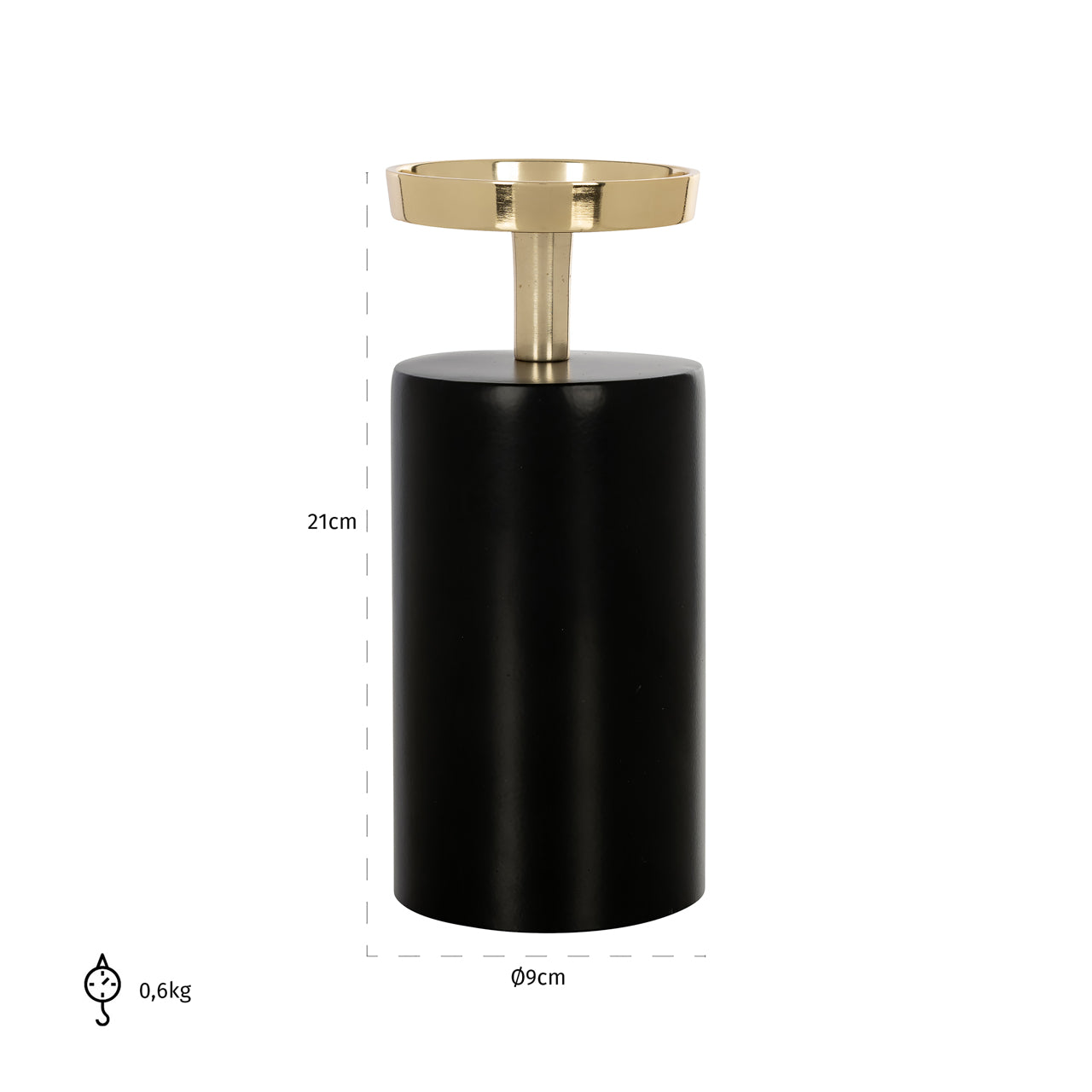Richmond Interiors Kerzenhalter Caya black/gold small