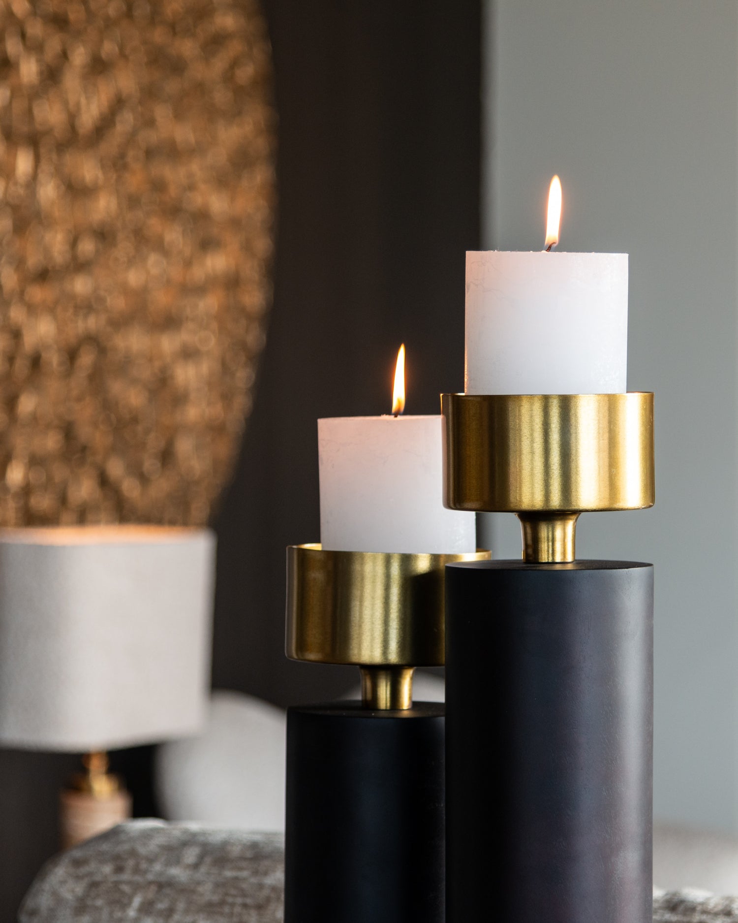 Richmond Interiors Kerzenhalter Caya black/gold small Kerzenhalter Richmond Interiors