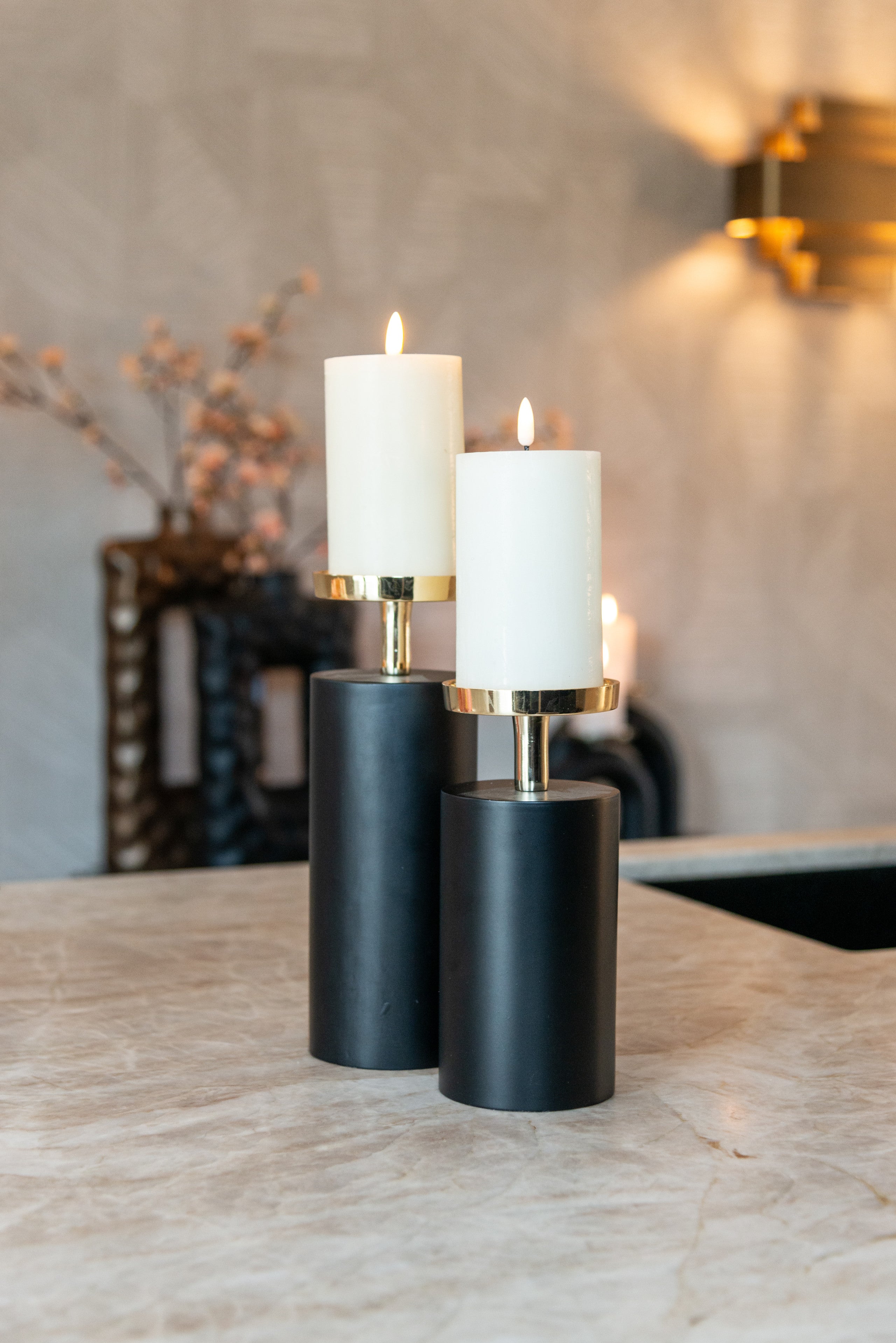 Richmond Interiors Kerzenhalter Caya black/gold small