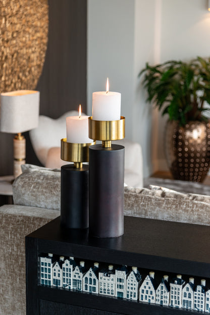 Richmond Interiors Kerzenhalter Caya black/gold small Kerzenhalter Richmond Interiors