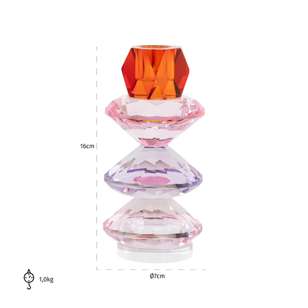 Richmond Interiors Kerzenhalter Yalena pink large Kerzenhalter Richmond Interiors