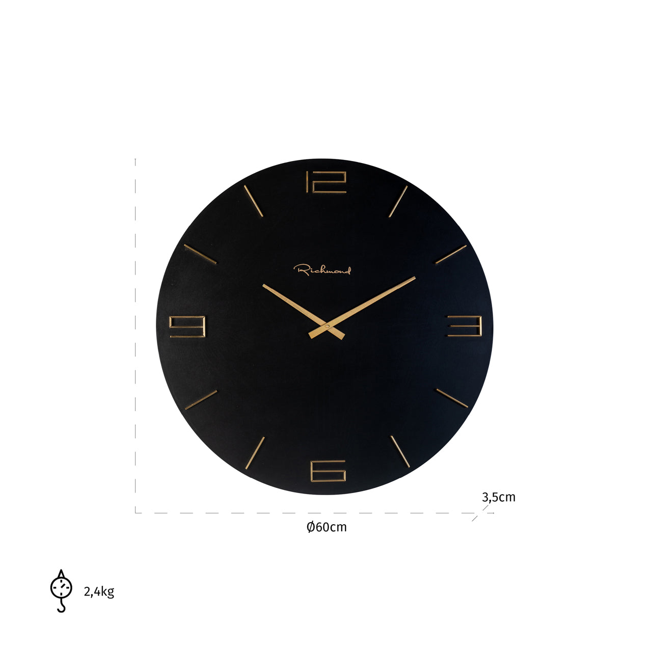 Richmond Interiors Uhr Byram black/gold Uhr Richmond Interiors