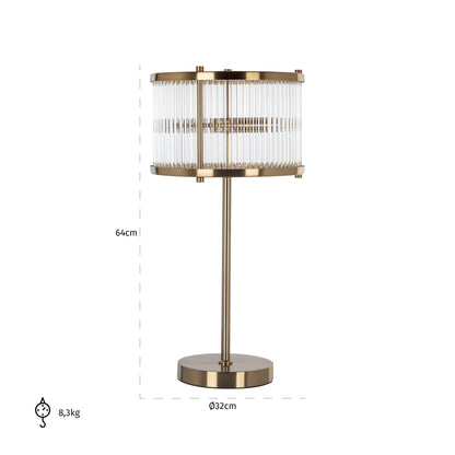 Richmond Interiors Tischlampe Loiza brushed gold Richmond Interiors