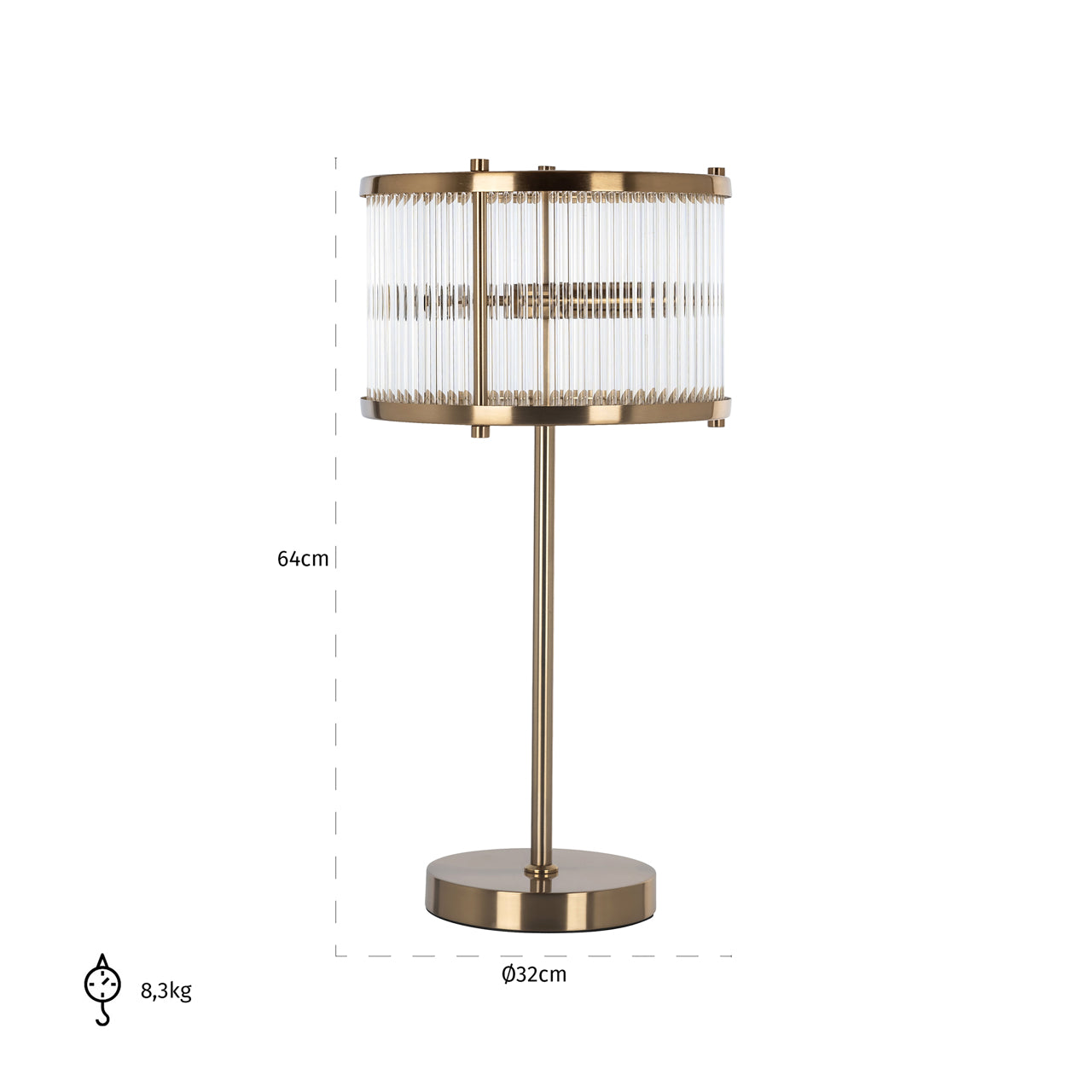 Richmond Interiors Tischlampe Loiza brushed gold Tischlampe Richmond Interiors