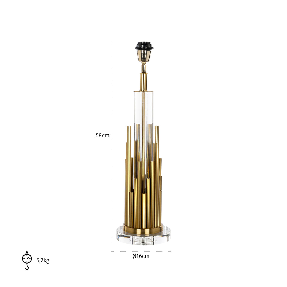 Richmond Interiors Tischlampe Dex brushed gold Tischlampe Richmond Interiors