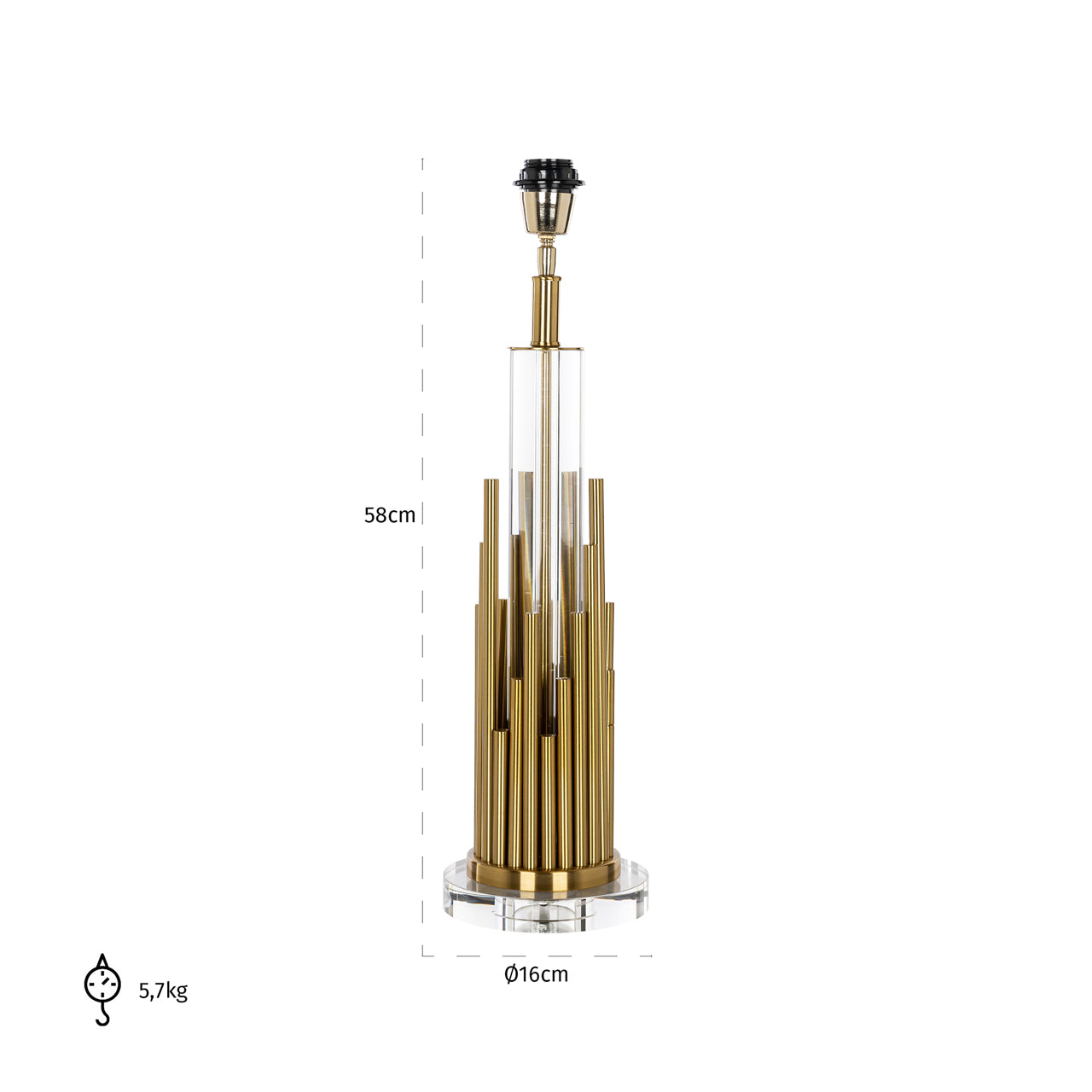 Richmond Interiors Tischlampe Dex brushed gold Tischlampe Richmond Interiors