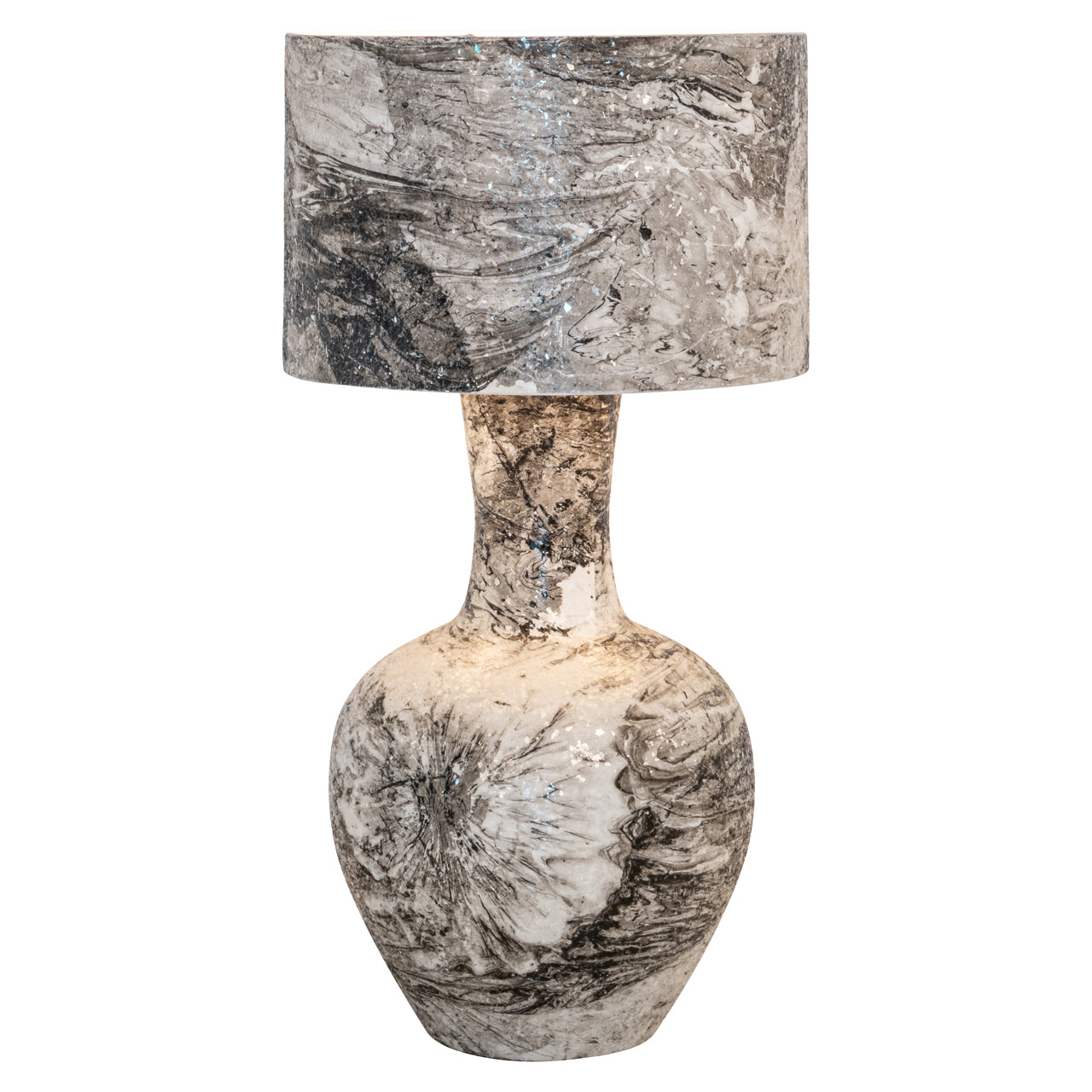 Richmond Interiors Tischlampe Cecile black/white
