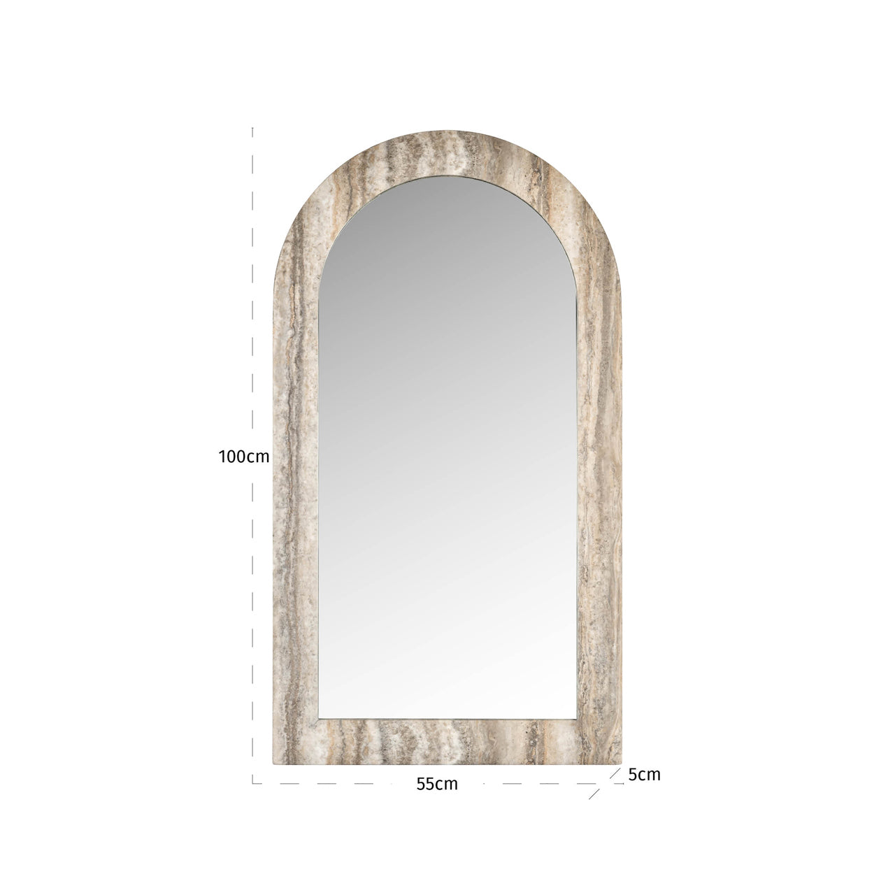 Richmond Interiors Spiegel Calvo grey faux travertine Spiegel Richmond Interiors