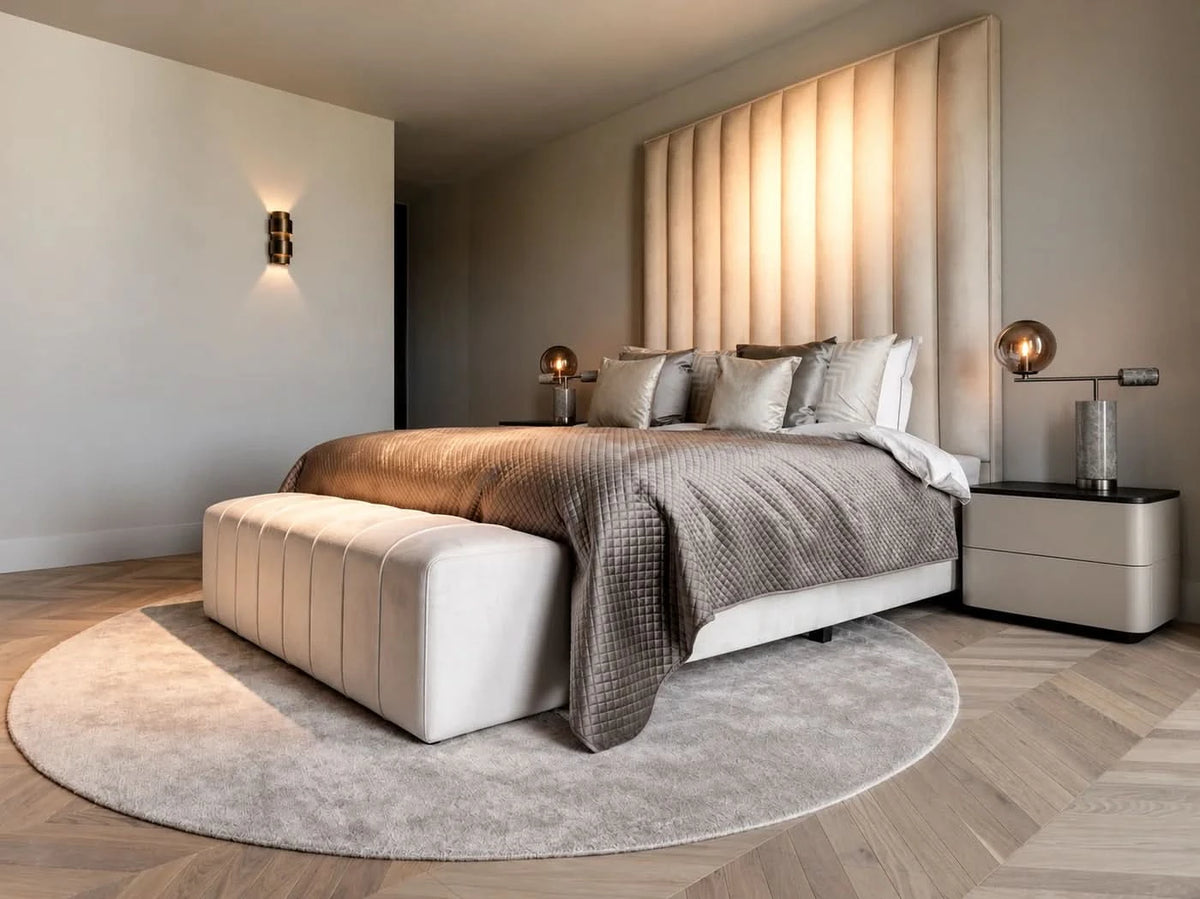 The Grand Collection MILANO Nachttisch – Beige &amp; Smoked Oak Nachttisch The Grand Collection