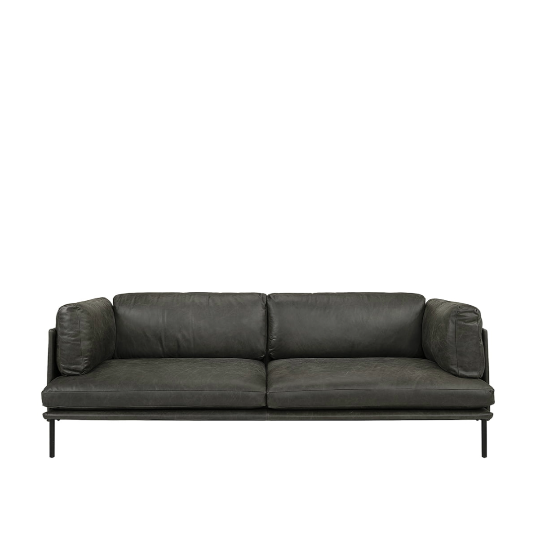 Artwood Ledersofa Brioche schwarz Ledersofa Artwood