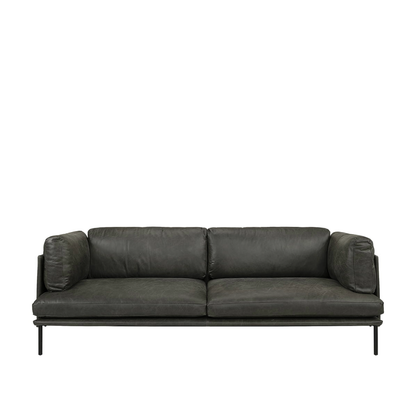 Artwood Ledersofa Brioche schwarz Ledersofa Artwood