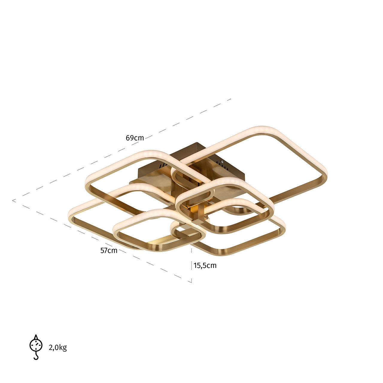 Richmond Interiors Deckenleuchte Cailey brushed gold Deckenleuchte Richmond Interiors