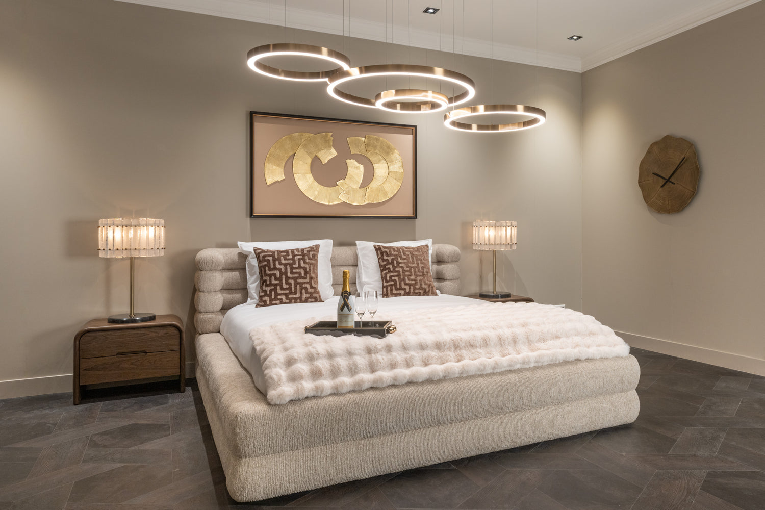 Richmond Interiors Bed Obidis naturel lineair 180x210 (matrasmaat (excl.)) met opbergruimte