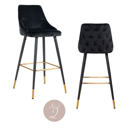 Richmond Interiors Barhocker Imani black velvet (Set of 2) Barhocker Richmond Interiors