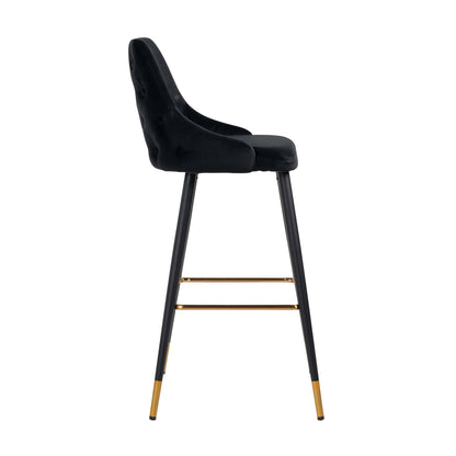 Richmond Interiors Barhocker Imani black velvet (Set of 2) Barhocker Richmond Interiors