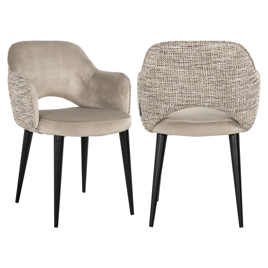 Richmond Interiors Esszimmerstuhl Giovanna trendy nature / khaki velvet fire retardant Esszimmerstuhl Richmond Interiors