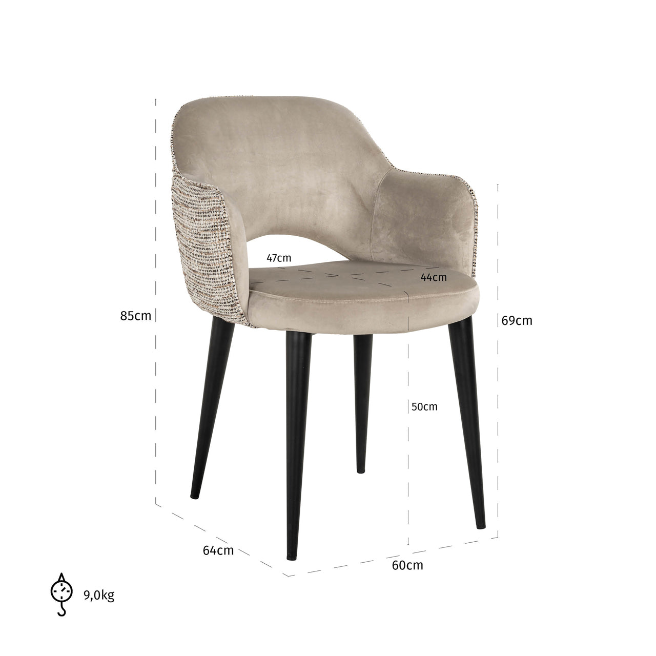 Richmond Interiors Esszimmerstuhl Giovanna trendy nature / khaki velvet fire retardant Esszimmerstuhl Richmond Interiors