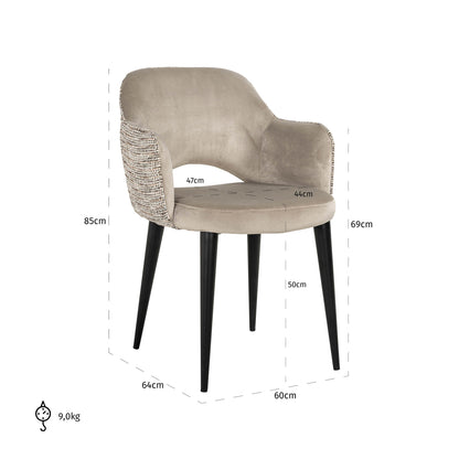 Richmond Interiors Esszimmerstuhl Giovanna trendy nature / khaki velvet fire retardant Esszimmerstuhl Richmond Interiors