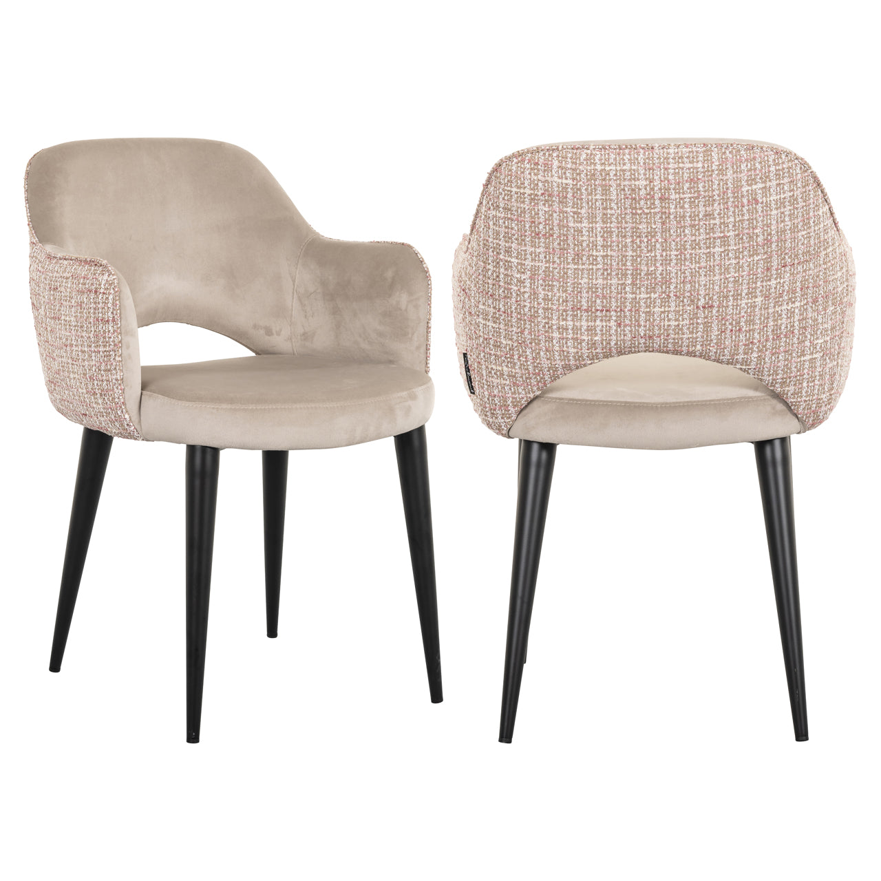 Richmond Interiors Esszimmerstuhl Giovanna trendy rose / khaki velvet Esszimmerstuhl Richmond Interiors