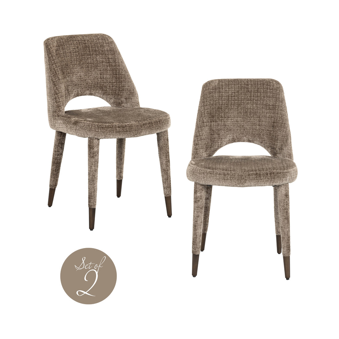 Richmond Interiors dining chair Cecilia stone chenille fire retardant (Niagara 104 Stone Chenille)