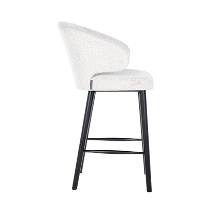 Richmond Interiors - Indigo witte bouclé barkruk