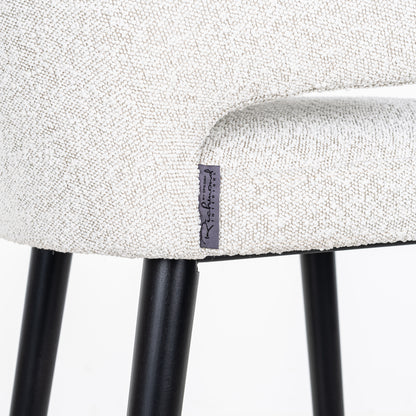 Richmond Interiors - Indigo witte bouclé barkruk