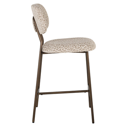 Richmond Interiors Thekenstuhl Xenia beige leopard fire retardant (Set of 2) Richmond Interiors