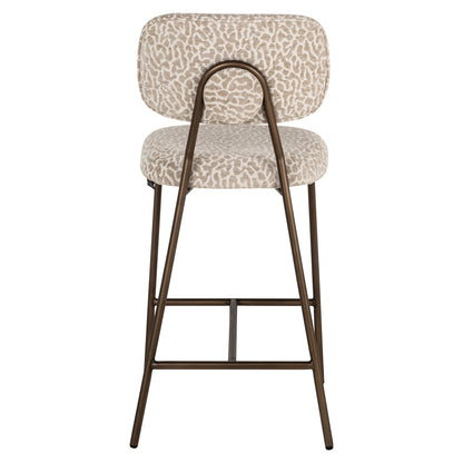 Richmond Interiors Thekenstuhl Xenia beige leopard fire retardant (Set of 2) Richmond Interiors
