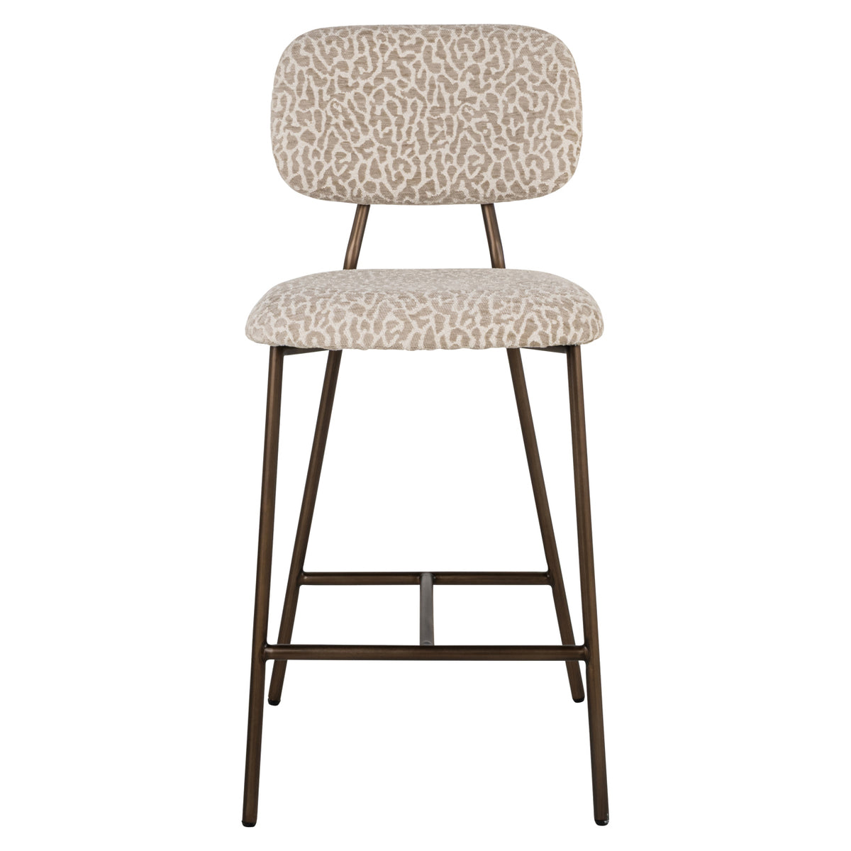 Richmond Interiors Thekenstuhl Xenia beige leopard fire retardant (Set of 2) Richmond Interiors