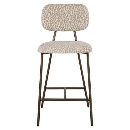 Richmond Interiors Thekenstuhl Xenia beige leopard fire retardant (Set of 2) Richmond Interiors