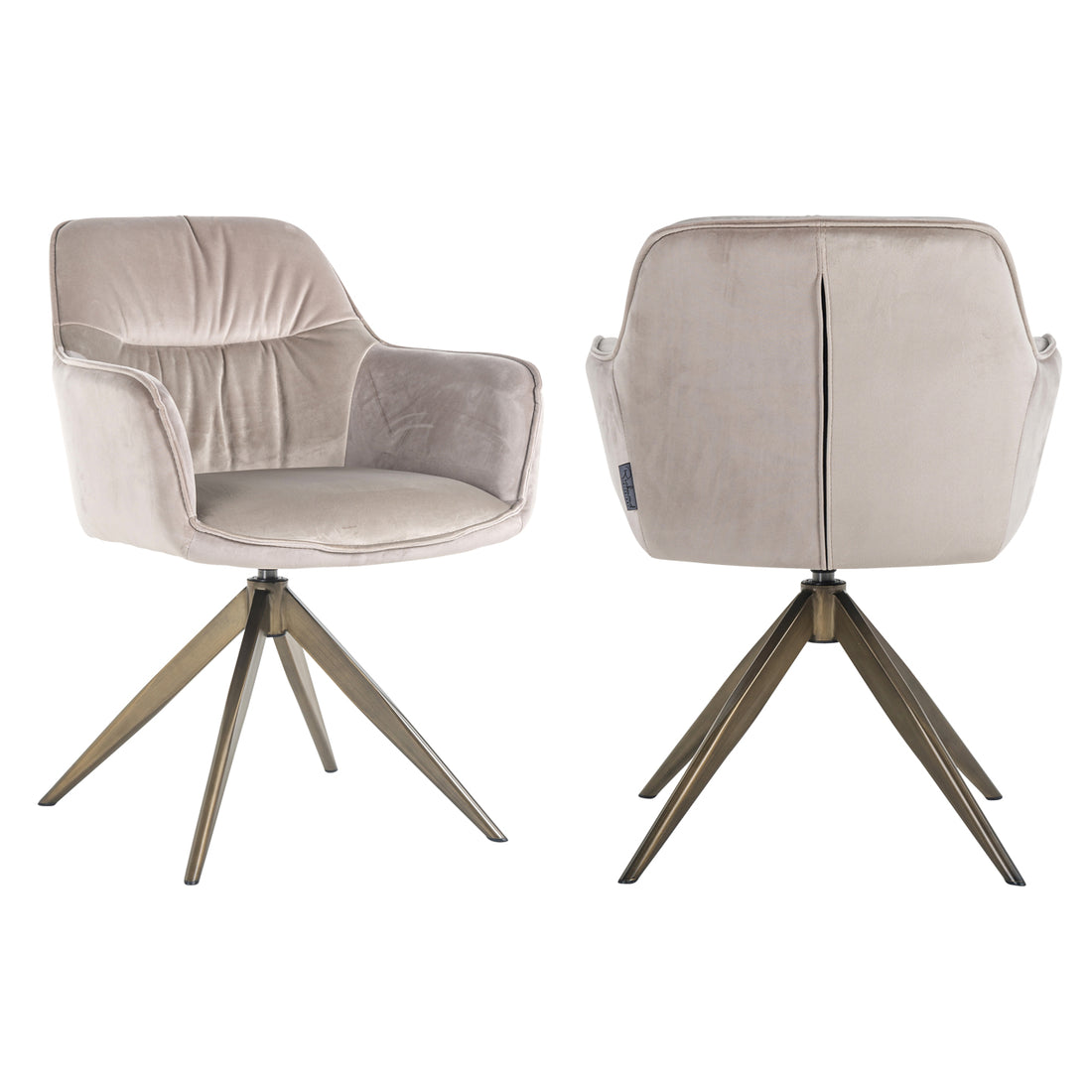 Richmond Interiors Esszimmerstuhl Aline khaki velvet swivel fire retardant Esszimmerstuhl Richmond Interiors