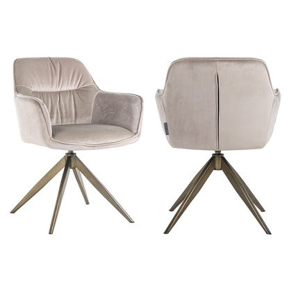 Richmond Interiors Esszimmerstuhl Aline khaki velvet swivel fire retardant Esszimmerstuhl Richmond Interiors