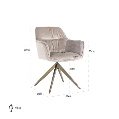 Richmond Interiors Esszimmerstuhl Aline khaki velvet swivel fire retardant Esszimmerstuhl Richmond Interiors