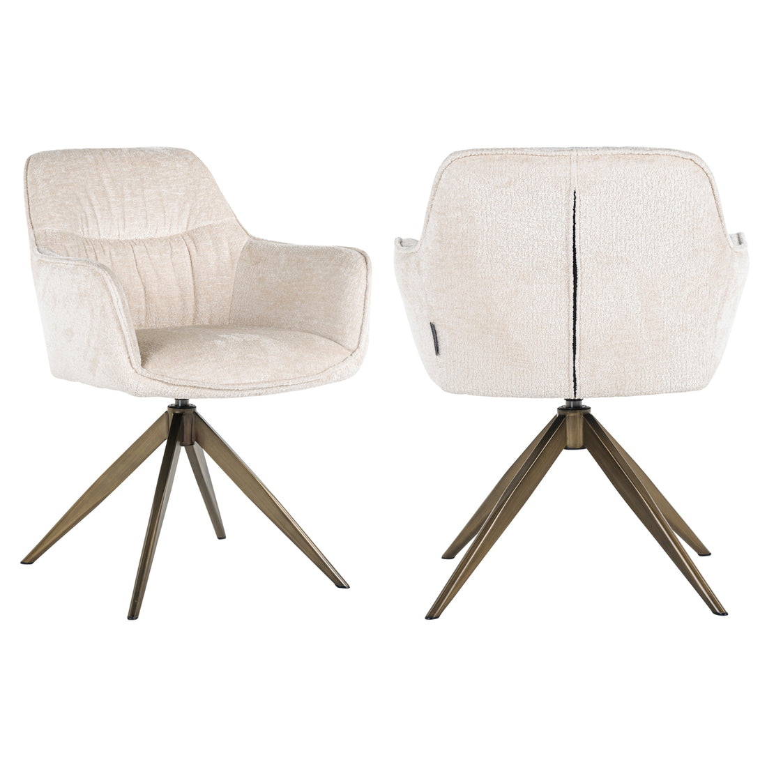 Richmond Interiors Esszimmerstuhl Aline white chenille swivel fire retardant Esszimmerstuhl Richmond Interiors