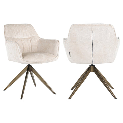 Richmond Interiors Esszimmerstuhl Aline white chenille swivel fire retardant Esszimmerstuhl Richmond Interiors