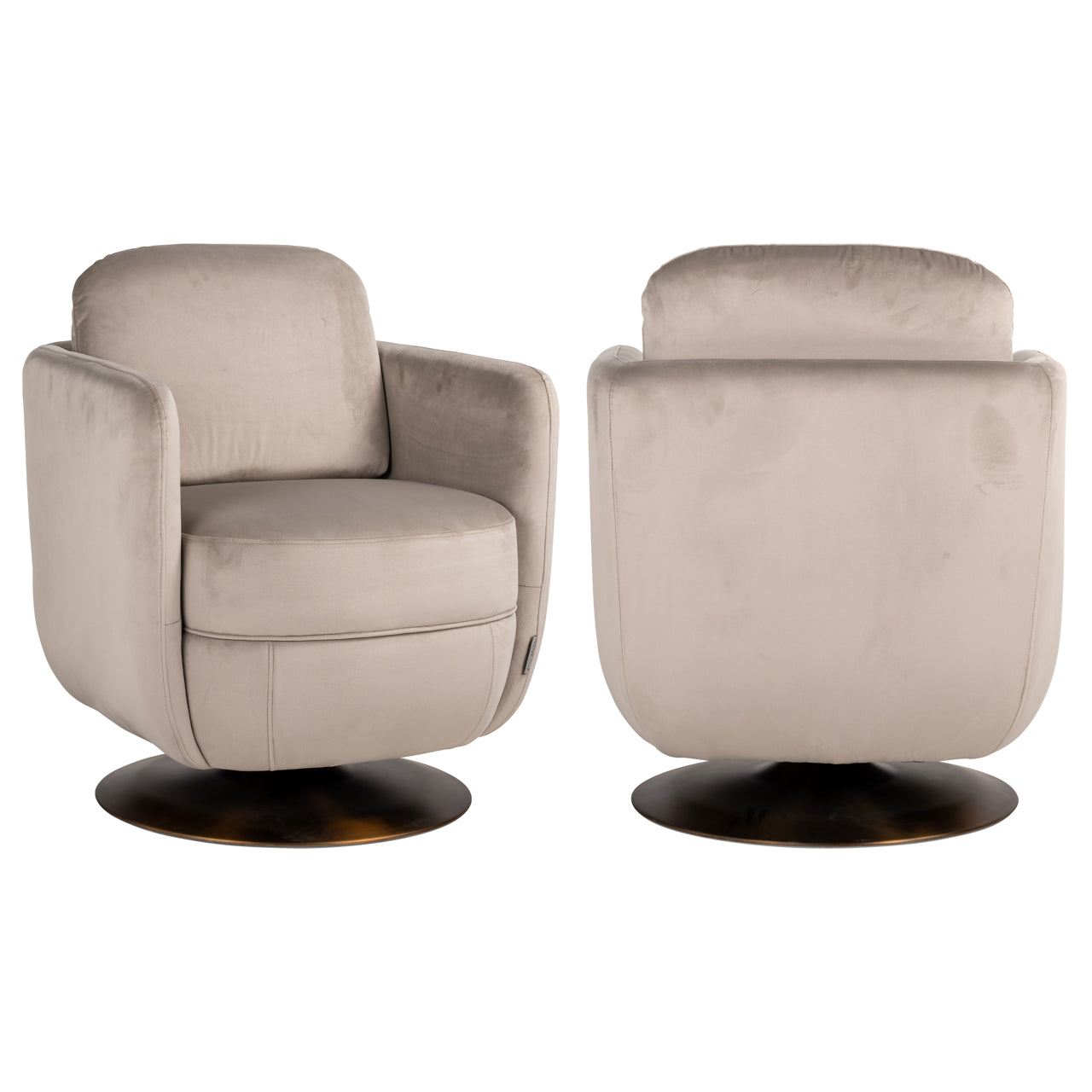 Richmond Interiors Lounge Stuhl Turner khaki velvet swivel fire retardant Lounge Stuhl Richmond Interiors