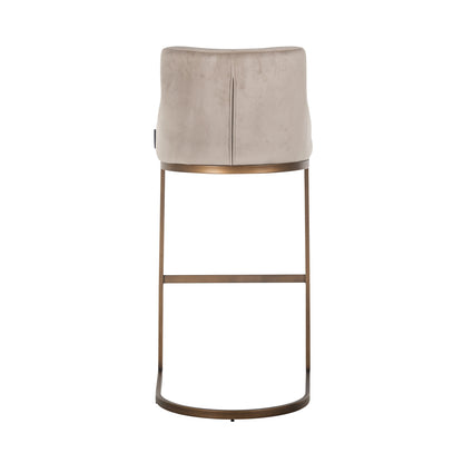 Richmond Interiors Barhocker Bolton khaki velvet brushed gold fire retardant (Set of 2) Barhocker Richmond Interiors