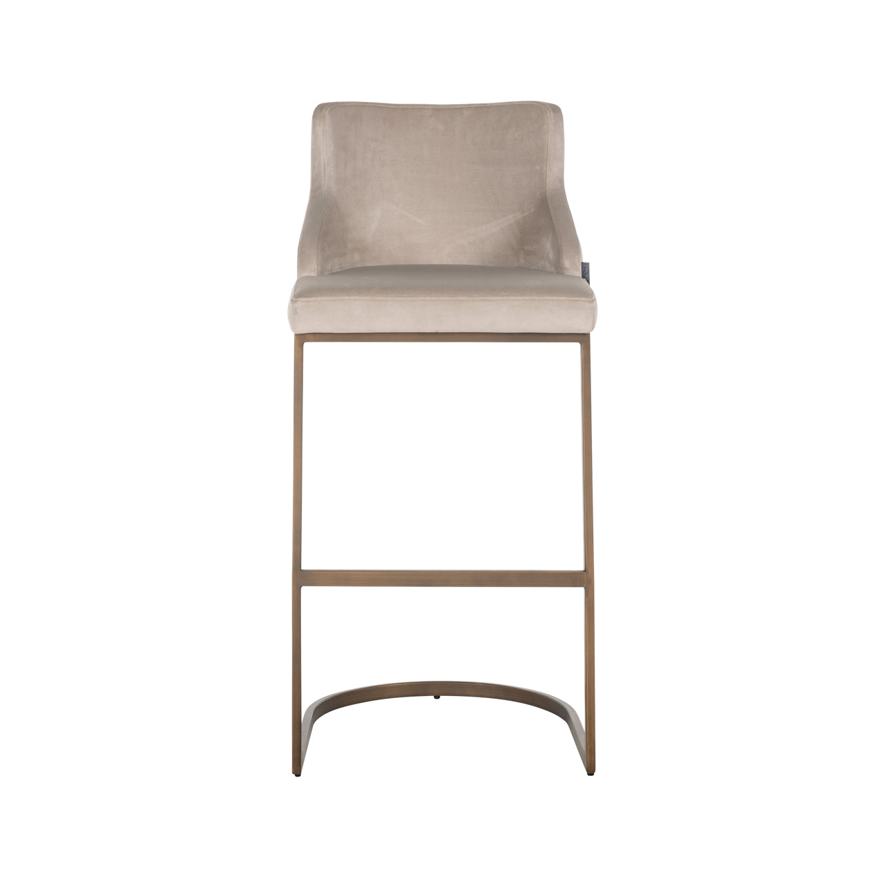 Richmond Interiors Barhocker Bolton khaki velvet brushed gold fire retardant (Set of 2) Barhocker Richmond Interiors