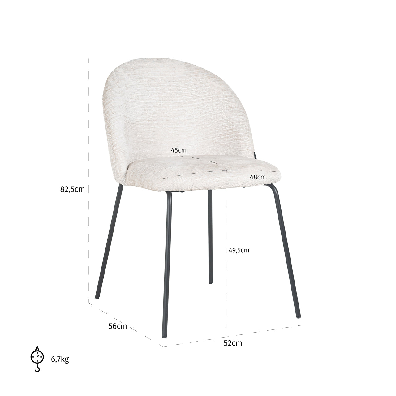 Richmond Interiors Esszimmerstuhl Alyssa cream fusion (Set of 2) Esszimmerstuhl Richmond Interiors