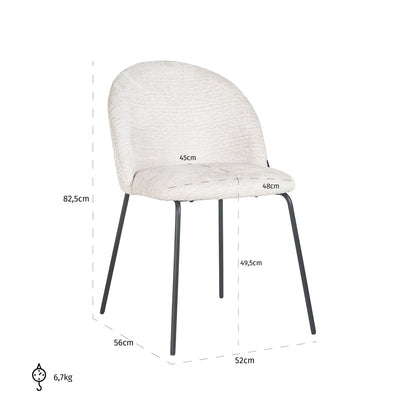Richmond Interiors Esszimmerstuhl Alyssa cream fusion (Set of 2) Esszimmerstuhl Richmond Interiors