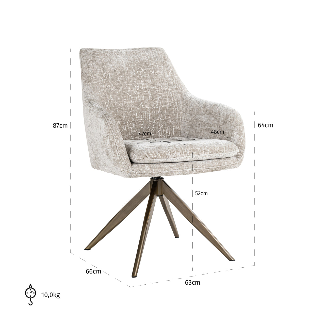 Richmond Interiors Esszimmerstuhl Lisonne pearl island swivel Esszimmerstuhl Richmond Interiors
