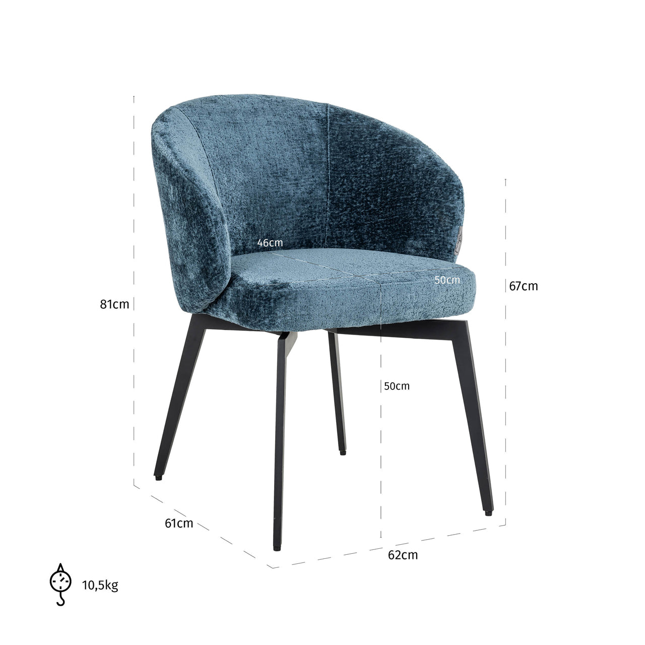Richmond Interiors Esszimmerstuhl Amphara blue chenille fire retardant Esszimmerstuhl Richmond Interiors