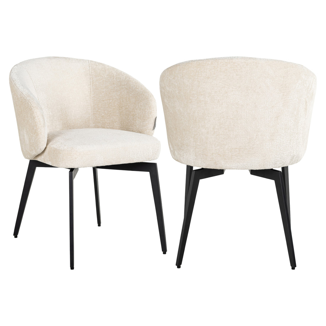 Richmond Interiors Esszimmerstuhl Amphara FR white chenille fire retardant Esszimmerstuhl Richmond Interiors
