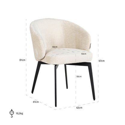 Richmond Interiors Esszimmerstuhl Amphara FR white chenille fire retardant Esszimmerstuhl Richmond Interiors